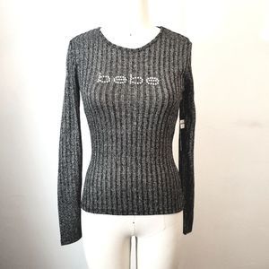 bebe - rib lurex top -size L & S